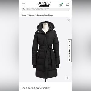 Long belted puffer jacket